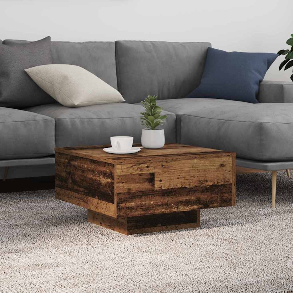 vidaXL Table basse en bois de récupération 55 x 55 x 31 cm Bois d'ingénierie