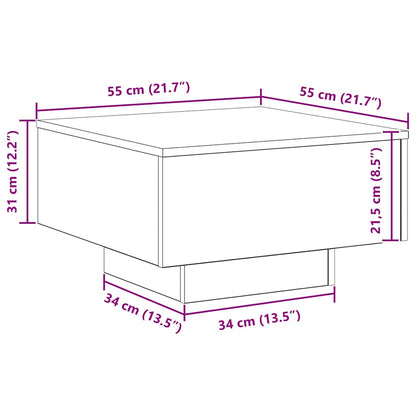 vidaXL Table basse en bois de récupération 55 x 55 x 31 cm Bois d'ingénierie