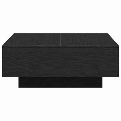 vidaXL Table basse noire aspect chêne 80 x 80 x 31 cm