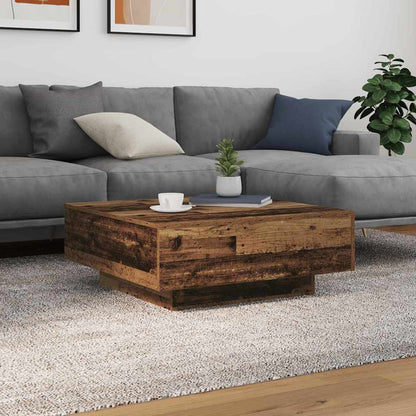 vidaXL Table basse Bois ancien et bleu 80 x 80 x 31 cm Bois d'ingénierie