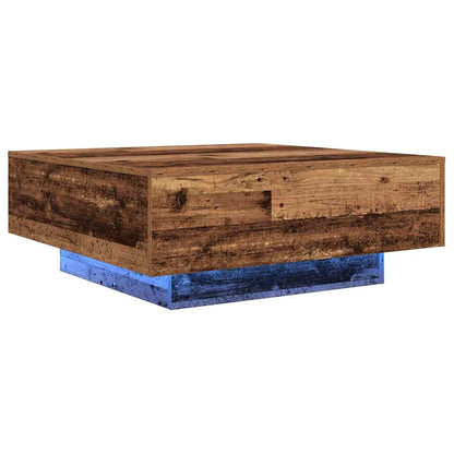 vidaXL Table basse Bois ancien et bleu 80 x 80 x 31 cm Bois d'ingénierie