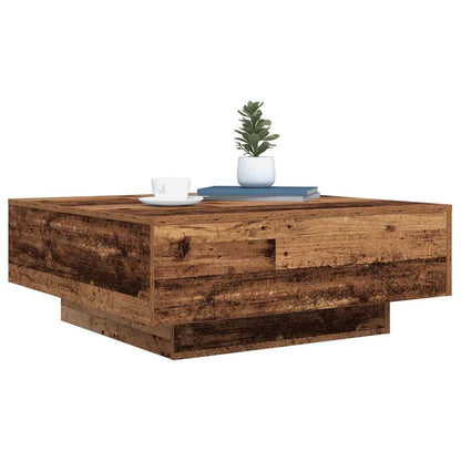 vidaXL Table basse Bois ancien et bleu 80 x 80 x 31 cm Bois d'ingénierie