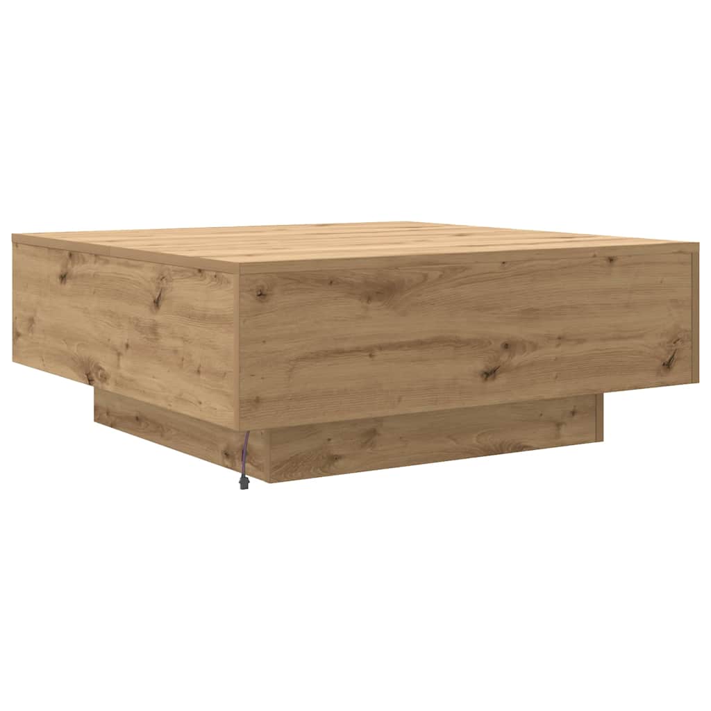vidaXL Table basse chêne artisan 80 x 80 x 31 cm Bois d'ingénierie