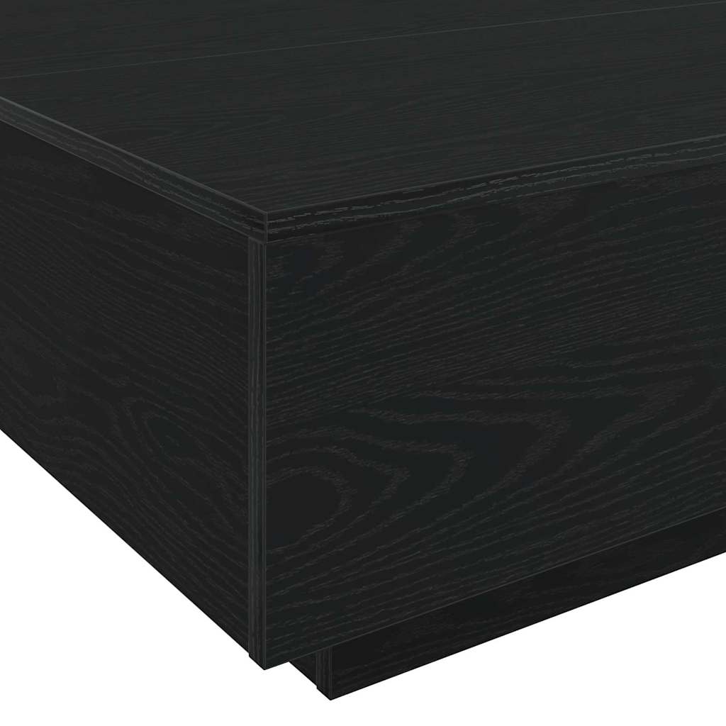 vidaXL Table basse noire aspect chêne 80 x 80 x 31 cm Bois d'ingénierie