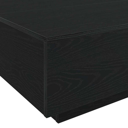 vidaXL Table basse noire aspect chêne 80 x 80 x 31 cm Bois d'ingénierie