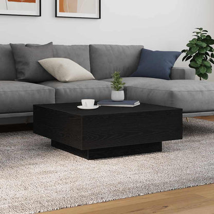 vidaXL Table basse noire aspect chêne 80 x 80 x 31 cm Bois d'ingénierie