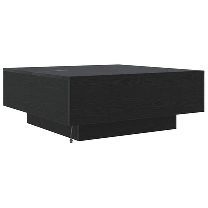 vidaXL Table basse noire aspect chêne 80 x 80 x 31 cm Bois d'ingénierie