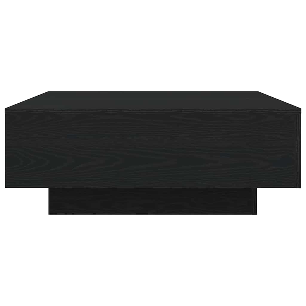 vidaXL Table basse noire aspect chêne 80 x 80 x 31 cm Bois d'ingénierie