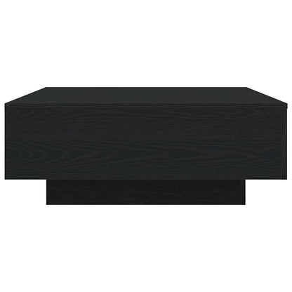 vidaXL Table basse noire aspect chêne 80 x 80 x 31 cm Bois d'ingénierie