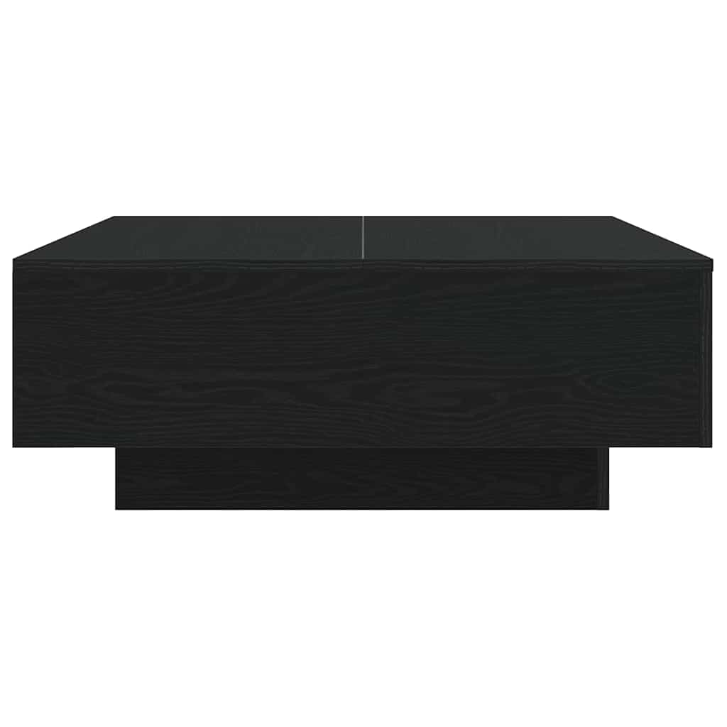 vidaXL Table basse noire aspect chêne 80 x 80 x 31 cm Bois d'ingénierie