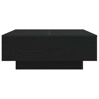 vidaXL Table basse noire aspect chêne 80 x 80 x 31 cm Bois d'ingénierie