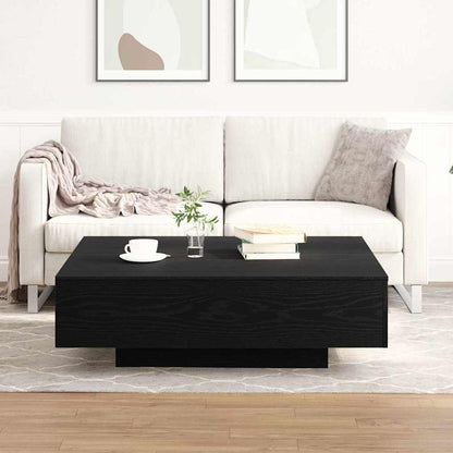 vidaXL Table basse noire aspect chêne 100 x 100 x 31 cm
