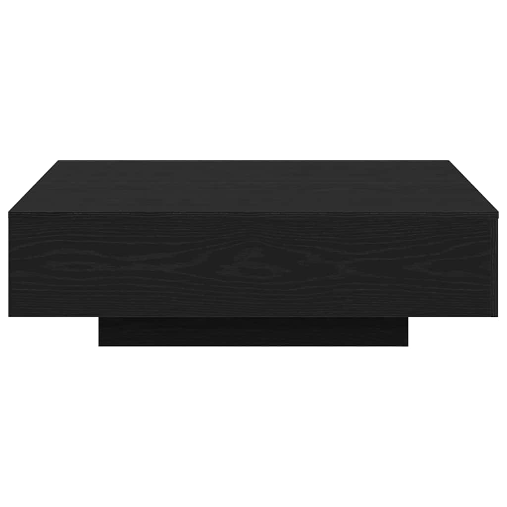 vidaXL Table basse noire aspect chêne 100 x 100 x 31 cm