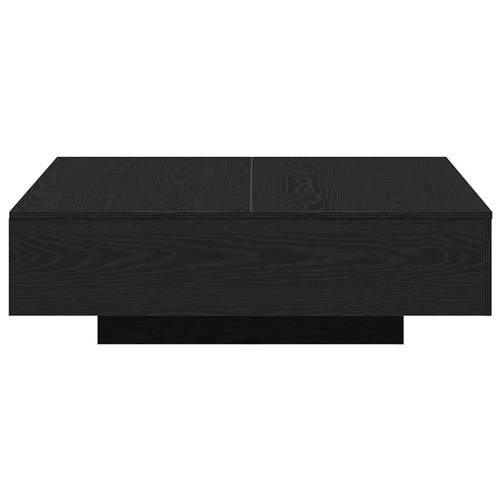 vidaXL Table basse noire aspect chêne 100 x 100 x 31 cm