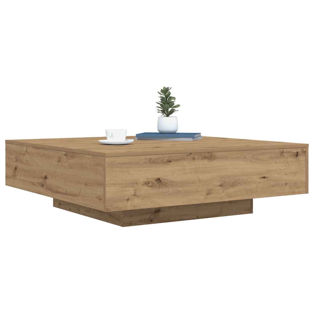 vidaXL Table basse chêne artisan 100 x 100 x 31 cm bois d'ingénierie