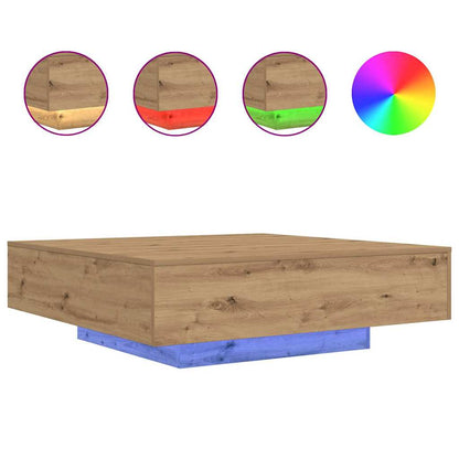 vidaXL Table basse chêne artisan 100 x 100 x 31 cm bois d'ingénierie