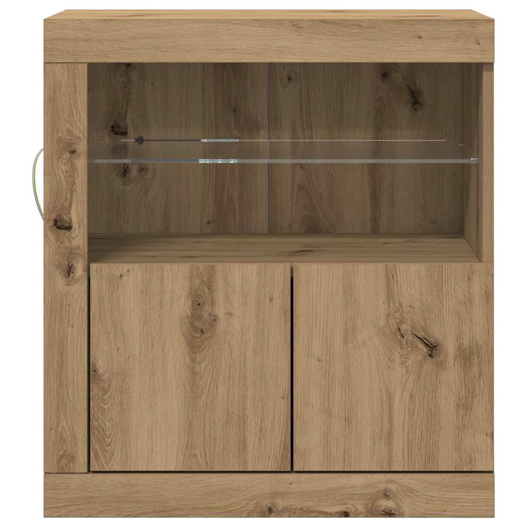 LED-Sideboard Braun 60,5 x 37 x 67 cm Holzwerkstoff
