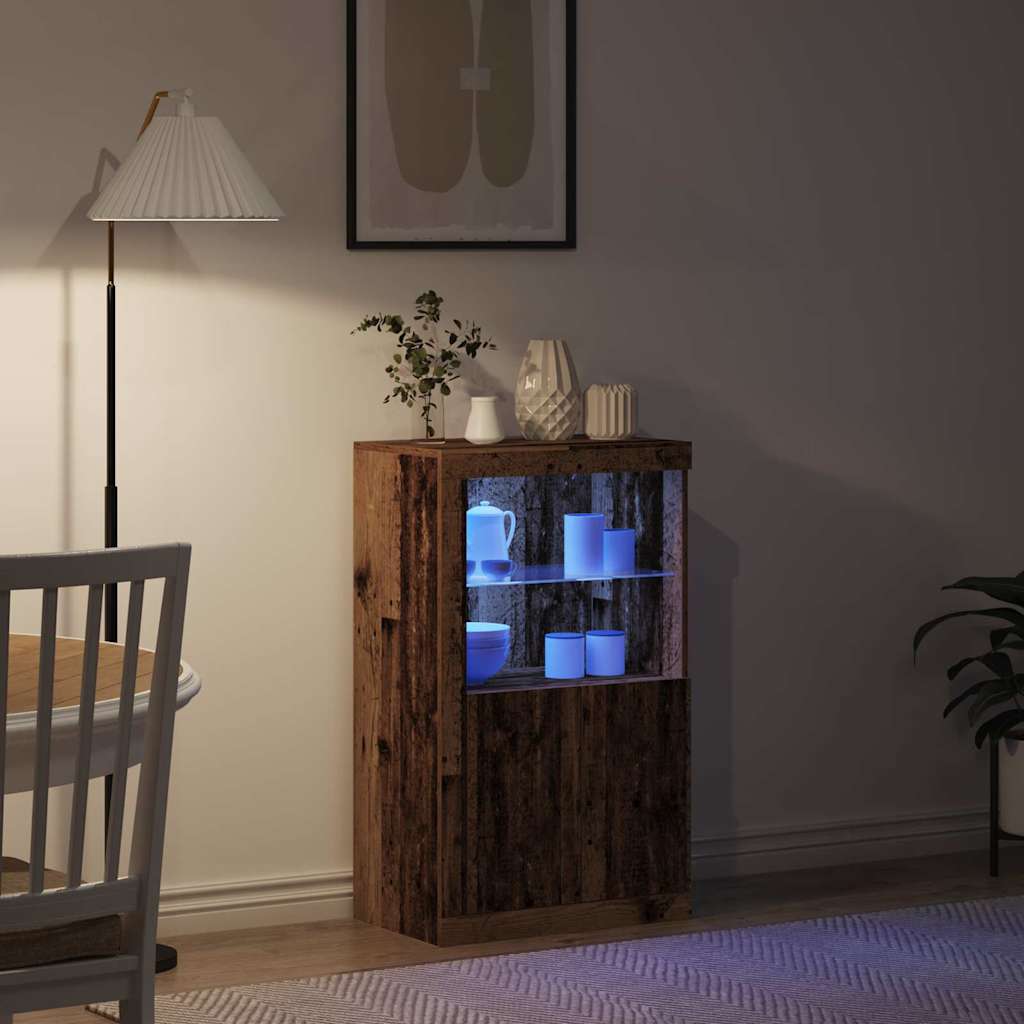 LED-Sideboard Altholz 60,5 x 37 x 100 cm Holzwerkstoff