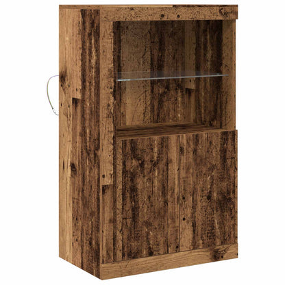 LED-Sideboard Altholz 60,5 x 37 x 100 cm Holzwerkstoff