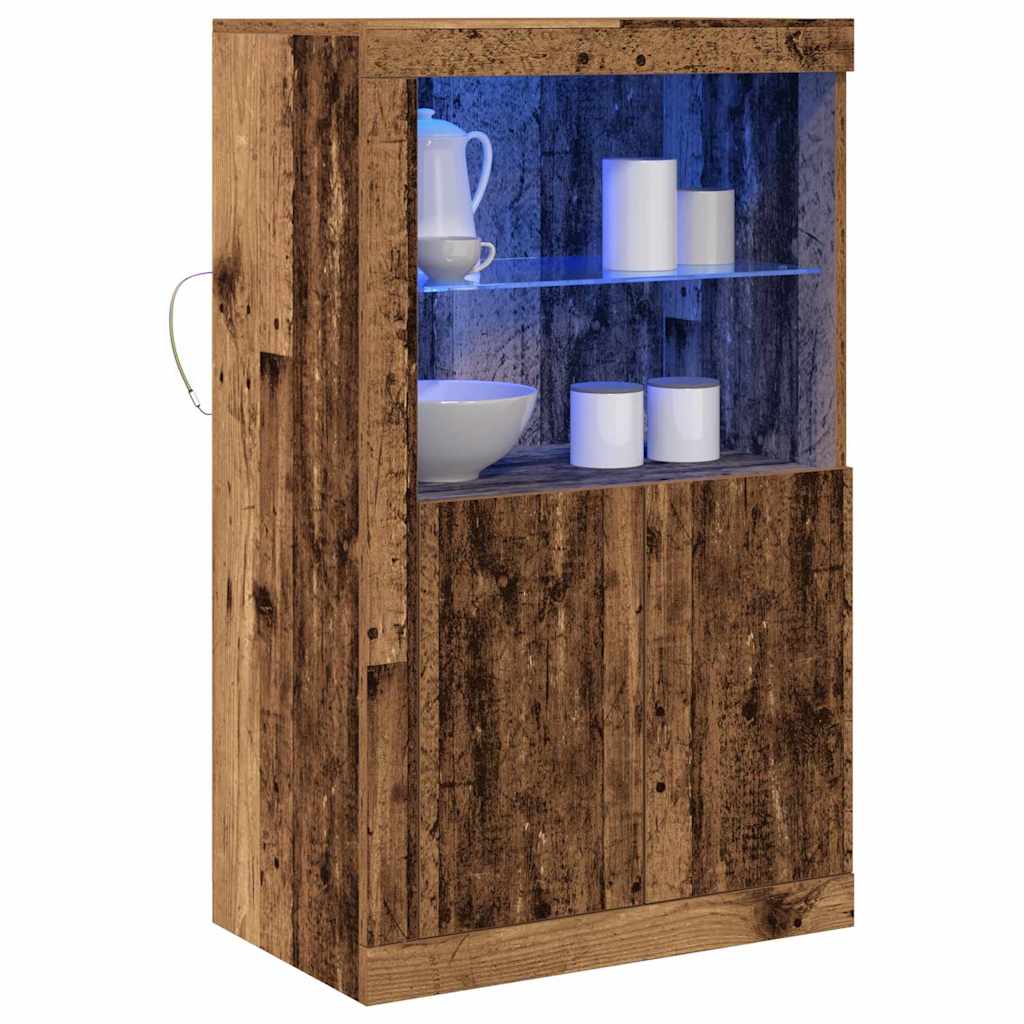 LED-Sideboard Altholz 60,5 x 37 x 100 cm Holzwerkstoff