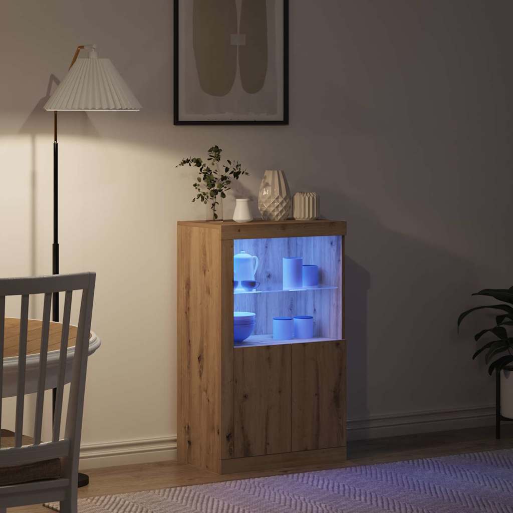 LED-Sideboard Artisan-Eiche 60,5 x 37 x 100 cm Holzwerkstoff