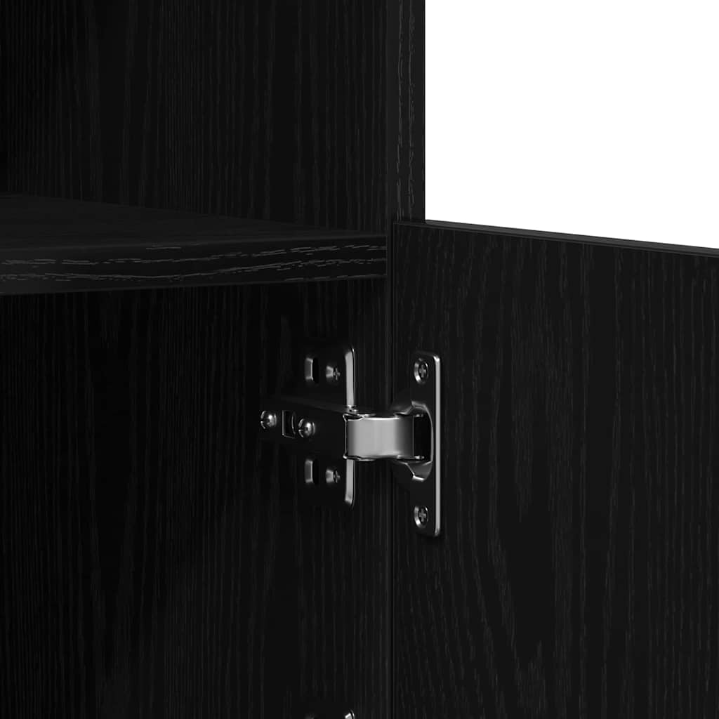 vidaXL LED-Sideboard Schwarz Eichen-Optik 60,5 x 37 x 100 cm