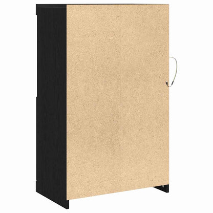 vidaXL LED-Sideboard Schwarz Eichen-Optik 60,5 x 37 x 100 cm