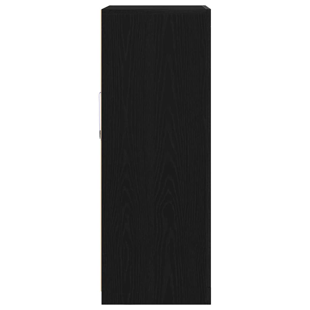 vidaXL LED-Sideboard Schwarz Eichen-Optik 60,5 x 37 x 100 cm