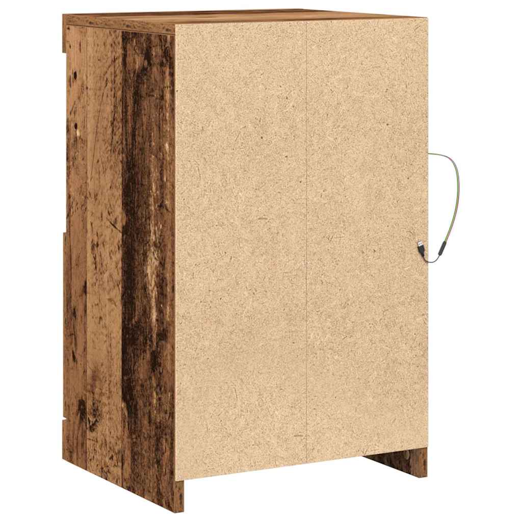 vidaXL LED-Sideboard 2 pcs Altholz 41 x 37 x 67 cm Holzwerkstoff