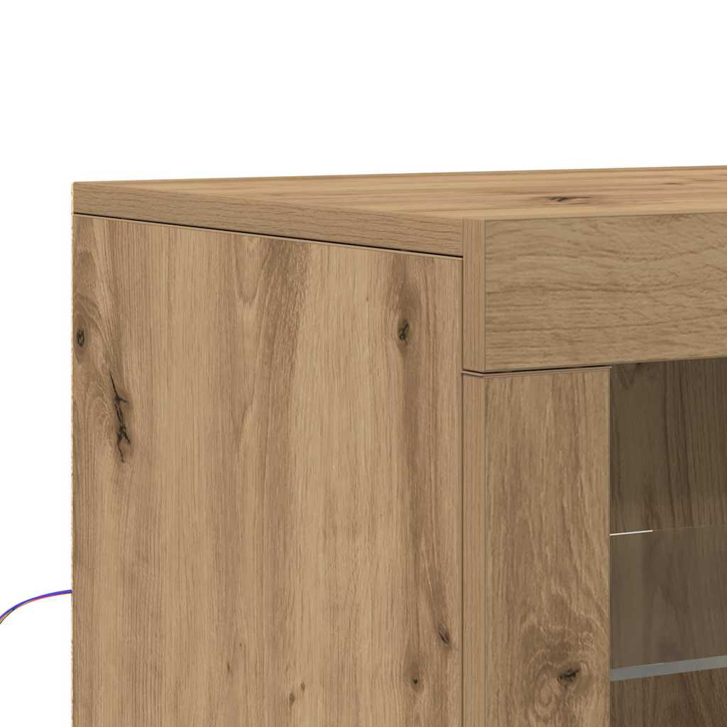 vidaXL LED-Sideboard 2 pcs Artisan-Eiche 41 x 37 x 67 cm Holzwerkstoff