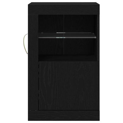 vidaXL LED-Sideboard Schwarz Eichen-Optik 41 x 37 x 67 cm