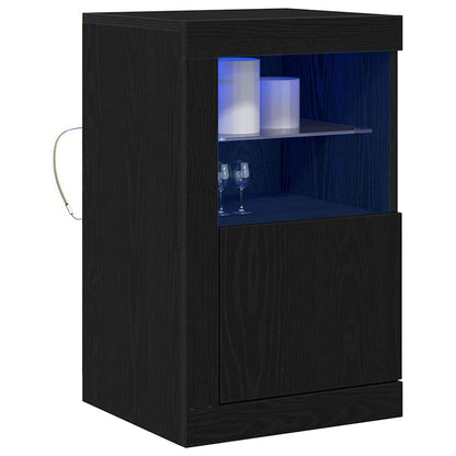 vidaXL LED-Sideboard Schwarz Eichen-Optik 41 x 37 x 67 cm