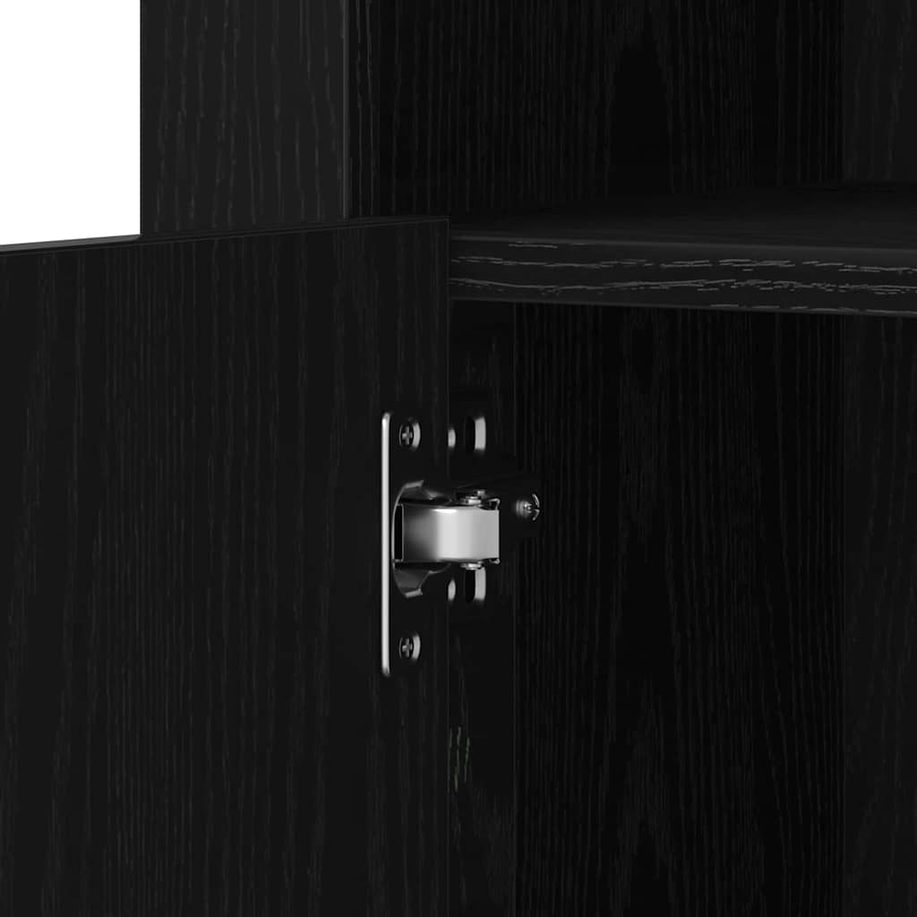 vidaXL LED-Sideboard 2 pcs Schwarz Eichen-Optik 41 x 37 x 67 cm