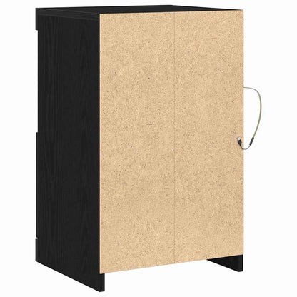vidaXL LED-Sideboard 2 pcs Schwarz Eichen-Optik 41 x 37 x 67 cm