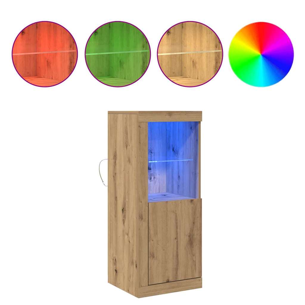 LED-Sideboard Braun 41 x 37 x 100 cm Holzwerkstoff