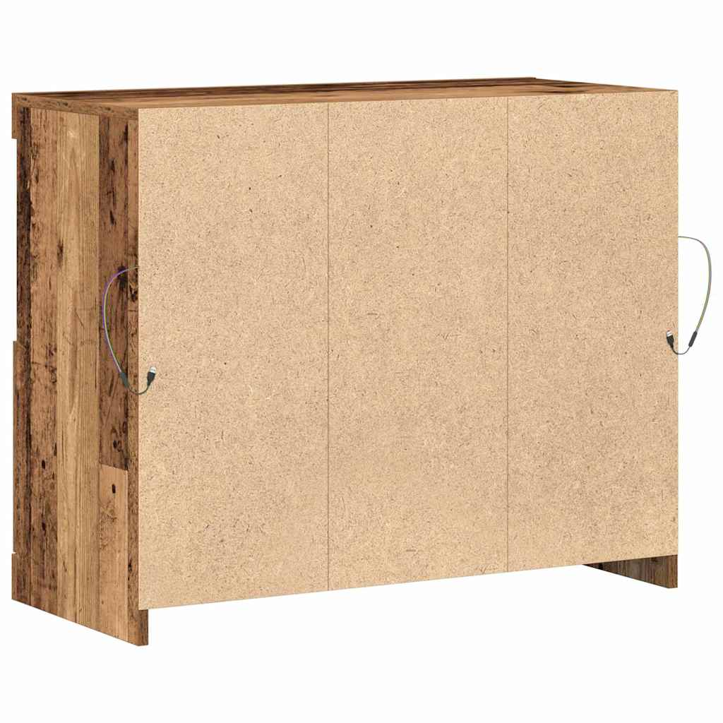 LED-Sideboard Braun 81 x 37 x 66,5 cm Holzwerkstoff