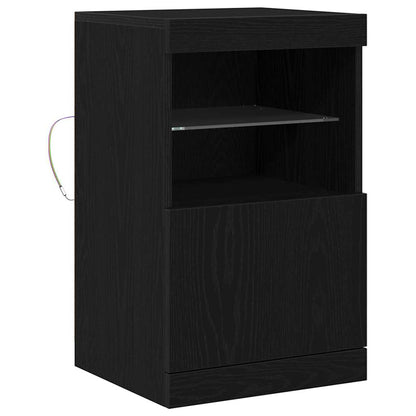LED-Sideboard Schwarz Eichen-Optik 41 x 37 x 67 cm