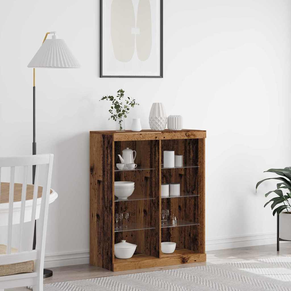 vidaXL LED-Sideboard Altholz 41 x 37 x 100 cm Holzwerkstoff