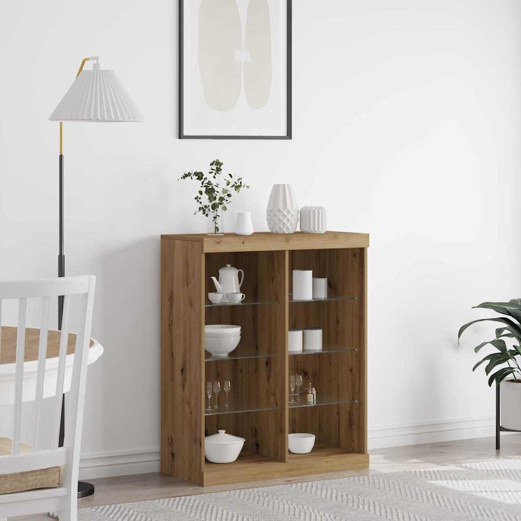 vidaXL LED-Sideboard Artisan-Eiche 41 x 37 x 100 cm Holzwerkstoff