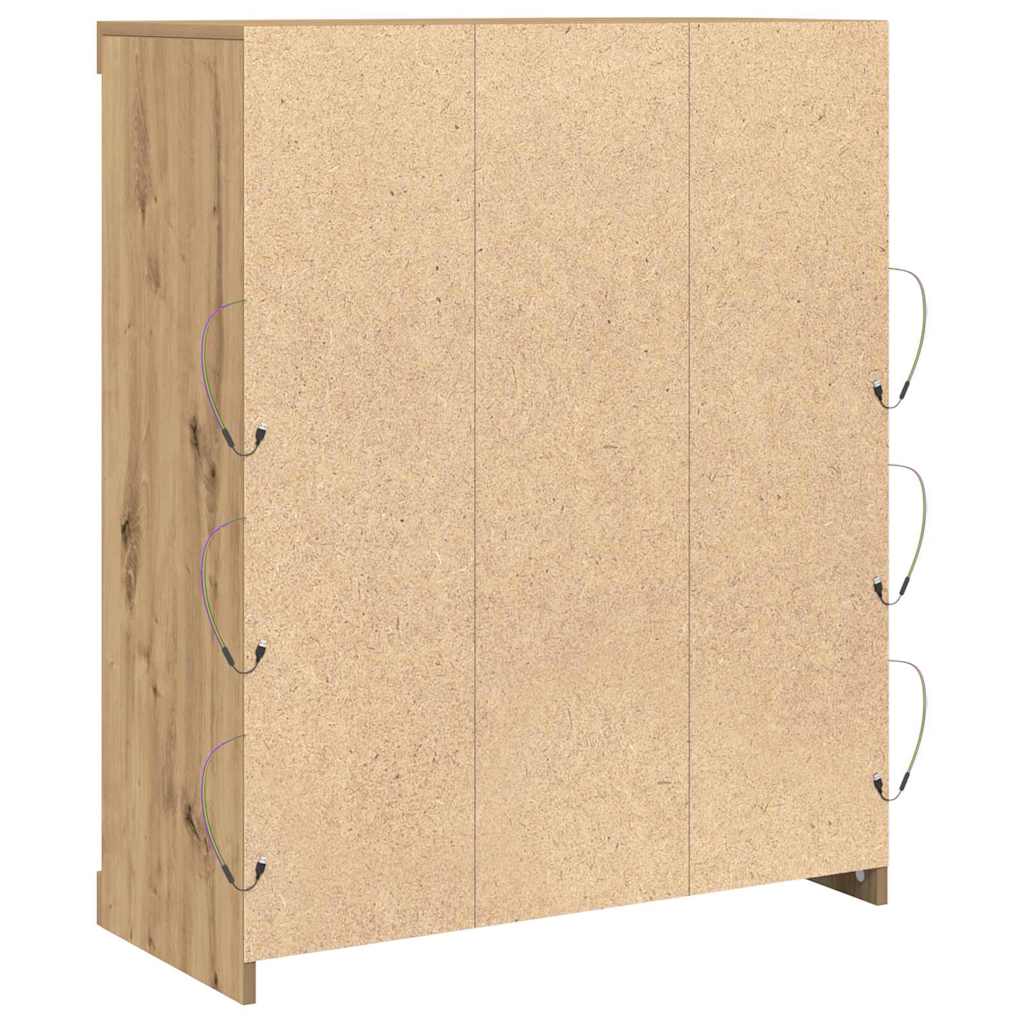vidaXL LED-Sideboard Artisan-Eiche 41 x 37 x 100 cm Holzwerkstoff