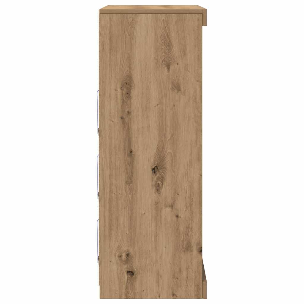 vidaXL LED-Sideboard Artisan-Eiche 41 x 37 x 100 cm Holzwerkstoff
