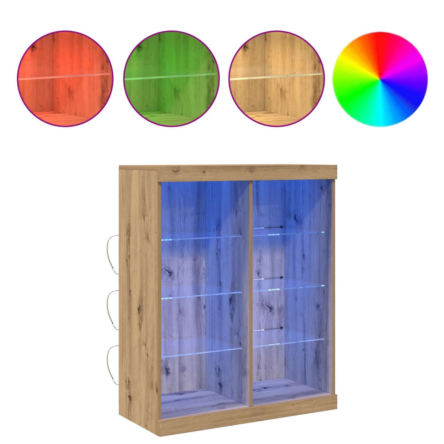 vidaXL LED-Sideboard Artisan-Eiche 41 x 37 x 100 cm Holzwerkstoff