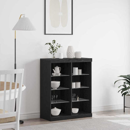 vidaXL LED-Sideboard Schwarz Eichen-Optik 41 x 37 x 100 cm