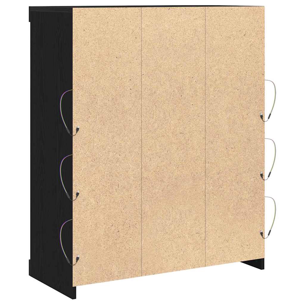 vidaXL LED-Sideboard Schwarz Eichen-Optik 41 x 37 x 100 cm