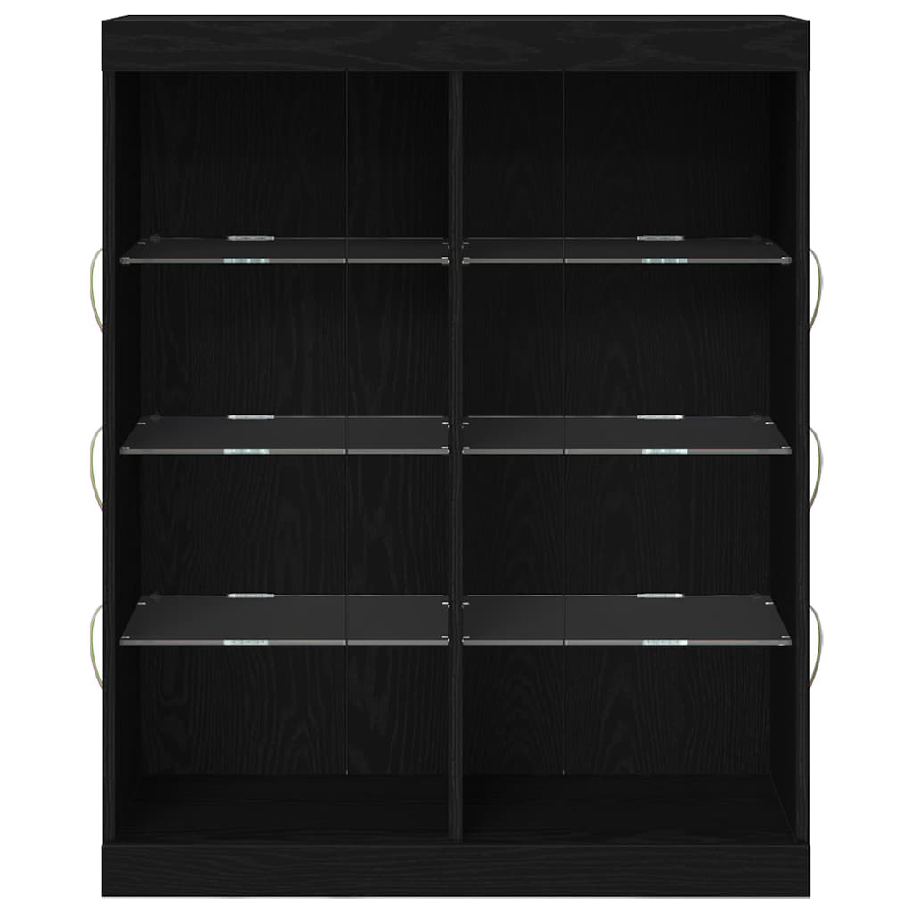 vidaXL LED-Sideboard Schwarz Eichen-Optik 41 x 37 x 100 cm