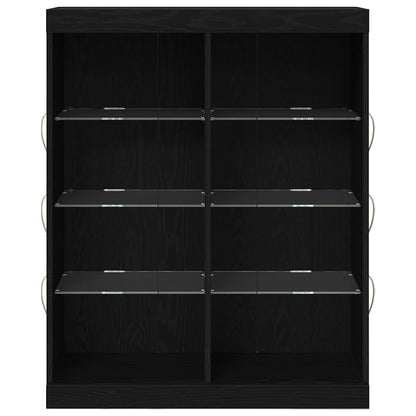 vidaXL LED-Sideboard Schwarz Eichen-Optik 41 x 37 x 100 cm