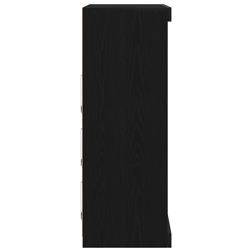 vidaXL LED-Sideboard Schwarz Eichen-Optik 41 x 37 x 100 cm