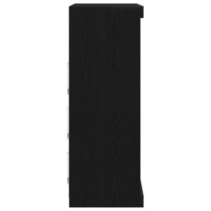 vidaXL LED-Sideboard Schwarz Eichen-Optik 41 x 37 x 100 cm