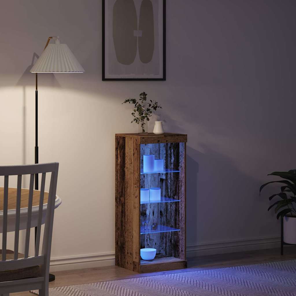 vidaXL buffet LED bois de récupération 41 x 37 x 100 cm bois d'ingénierie