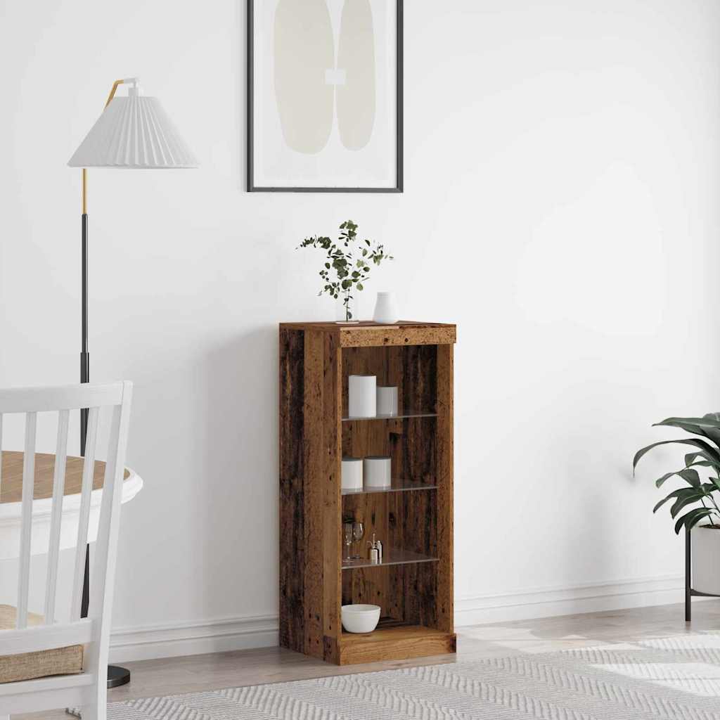 vidaXL buffet LED bois de récupération 41 x 37 x 100 cm bois d'ingénierie